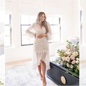 Vici Azalea Floral High-Low Ruffle dress